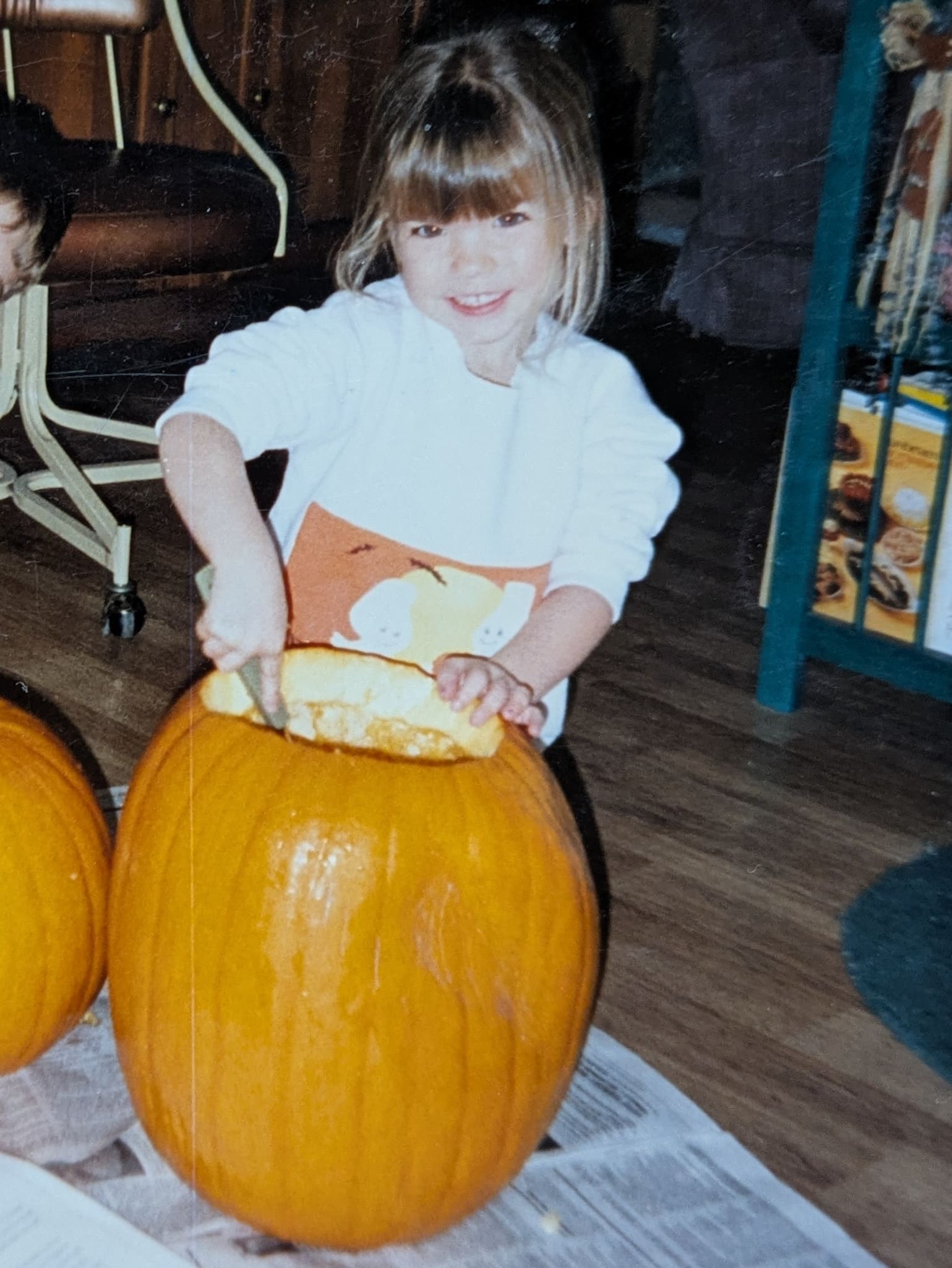 Carving a pumpkin